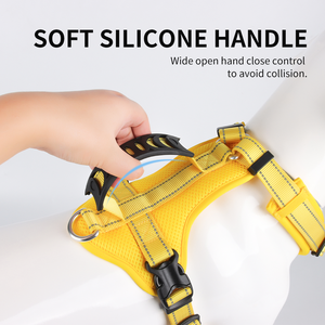 減圧ソフトシリコンハンドルドッグチェストストラップ反射性快適通気性エラスタンエアメッシュY字型ドッグハーネス - Product Image 4