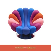 Fauteuil simple de style nordique, design pétale anémone, en fibre de verre, sur mesure, pour la maison