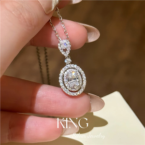 Collar con colgante de plata de ley S925 de King Silver Jewelry con piedra de circonita para mujer, para uso diario. - Product Image 2