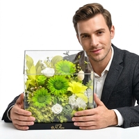 Rose de tournesol préservée dans une boîte en acrylique – Fleurs éternelles faites à la main pour la Fête des Mères et la Saint-Valentin