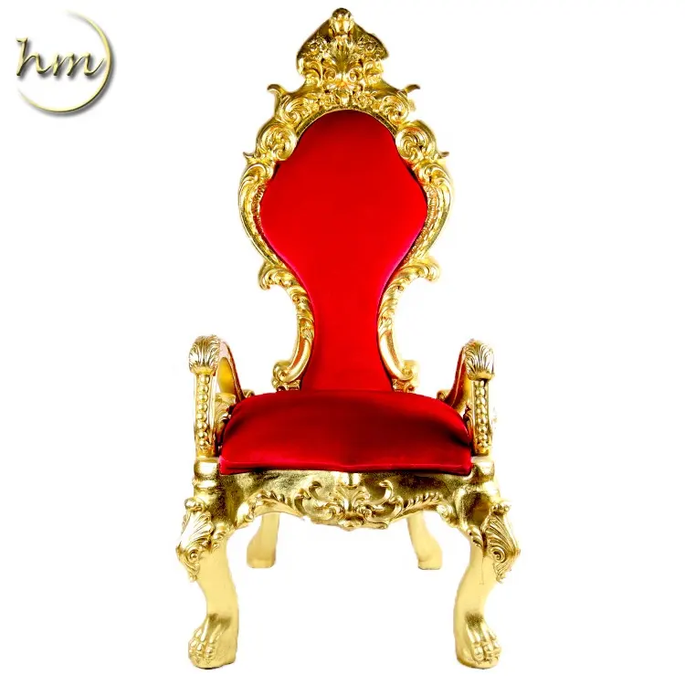 शीर्ष गुणवत्ता प्राचीन क्लासिक लक्जरी राजा सिंहासन कुर्सी शादी के लिए