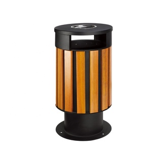 De alta calidad al aire libre de <span class=keywords><strong>la</strong></span> calle de madera Parque <span class=keywords><strong>basura</strong></span> público residuos bin - Product Image 1