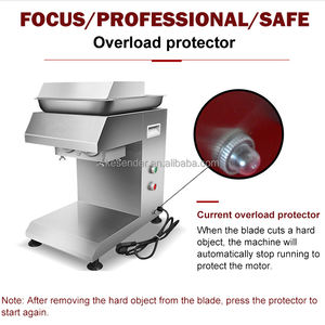 नए वाणिज्यिक डेस्कटॉप इलेक्ट्रिक मीट स्लिसर मिश्र धातु स्टील ब्लेड स्वचालित संचालन चिकन स्तन स्लिसिंग/डिसिंग के लिए स्वचालित संचालन - Product Image 2