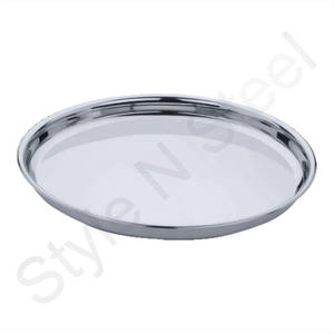 Dinnerware <b>Sets</b> Kitchenware <b>Serving</b> Tray Top Seller Stainless Steel Round Deep Dinner Plate Charger Plates - Product Image 1