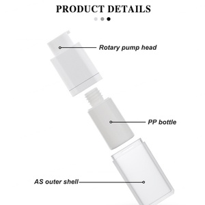 15ml 30ml 50ml White Cosmetic Plastic Rotating Frosted Double Walls Airless <b>Pump</b> <b>Bottle</b> - Product Image 4