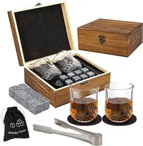 Winnel-set de regalo de whisky, caja de madera de lujo, regalo para vino tinto, whisky, alcohol