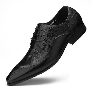 Zapatos formales de negocios con cordones para hombre, hechos de cuero genuino, nuevos zapatos de cuero cómodos para hombre. - Product Image 4