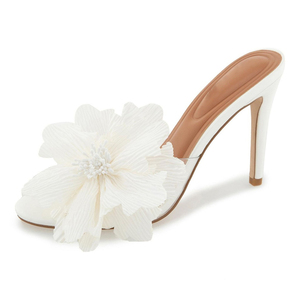 Mules con decorazioni floreali <span class=keywords><strong>in</strong></span> <span class=keywords><strong>pelle</strong></span> <span class=keywords><strong>vegana</strong></span>, cinturino <span class=keywords><strong>in</strong></span> PVC trasparente, eleganti <span class=keywords><strong>scarpe</strong></span> da sera per matrimoni e feste - Product Image 5
