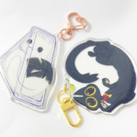 Porte-clés à double face créatif personnalisé Porte-clés à breloques en acrylique holographique clair époxy arc-en-ciel en verre étoilé