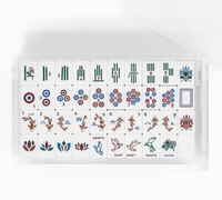 Blaues Amerikanisches Mahjong-Set, Elegante Acryl-Steine, Trendiges Urlaubsgeschenk für Frauen