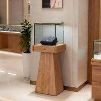 Vitrine Commerciale en Bois pour Bijoux, Vitrine de Comptoir en Verre Transparent pour Ornements en Jade, Couleur Naturelle, Vente en Gros
