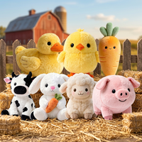 Jouet en peluche super doux animaux de la ferme (Vache, Cochon, Mouton) rembourré en coton PP, ODM, anti-stress, cadeau unisexe pour fêtes et décoration intérieure