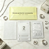 Kit de nettoyage de bijoux avec chiffon en microfibre, lingettes humides et autocollants anti-poussière pour bagues, colliers, bracelets, vente en gros OEM