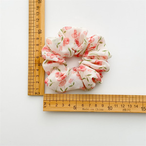 IFOND Vente en gros de chouchous doux et élastiques à motifs floraux délicats (rose, tulipe) pour femmes, attaches pour queue de cheval - Product Image 4