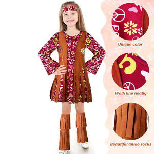 Monde amusant paix & amour Hippie adulte enfants Costume Halloween Cosplay robe de fête Costumes - Product Image 6