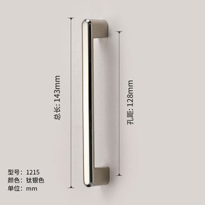Zinc Alloy Cabinet Wardrobe Drawer <b>Door</b> Handles Titanium <b>Silver</b> Finish for Bedroom Kitchen Living Room Outdoor Hotel Dressers - Product Image 4
