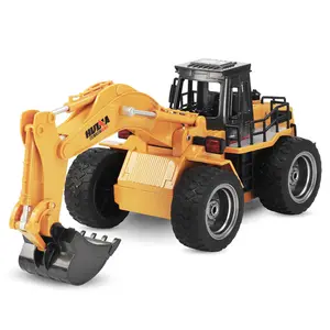 2.4G veículo de engenharia de controle remoto 6 canais liga elétrica bulldozer construção crianças trator RC escavadeira brinquedo