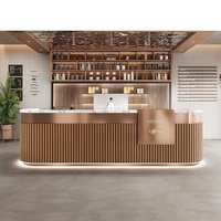 Comptoir de bar, comptoir de caisse, bureau de réception minimaliste, mobilier commercial classique personnalisé pour café, magasin de vêtements