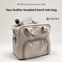 Sac isotherme fourre-tout pour repas, grand sac de préparation thermique en cuir PU, style vintage, pour voyage, fournisseur commercial, usine certifiée ISO