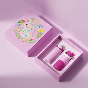 Children's Stainless Steel Insulated Water Bottle 400ML Light Purple Round For Home Car Office Outdoor Presents - Product Image 1