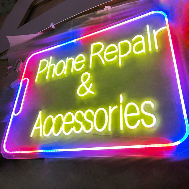 Flexible Led Neon Sign Rgb Cellphone Mobile Phone Repair Shop Decoration Logo Neon Light Led Sign