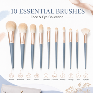 <span class=keywords><strong>Make</strong></span>-up kwastenset met tas, 10-delig, professionele beauty toolkit voor foundation, oogschaduw en blush - Product Image 4