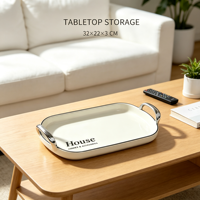 Plateau de service à fruits en plastique PET de luxe, petite taille 32*22*3CM, décoration d'intérieur, assiette à fruits, mariage, fête, vente en gros