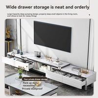 YOUTAI Livraison rapide Meuble TV moderne de luxe en bois extensible avec LED pour salon