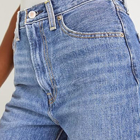 Pantalon en jean droit pour femmes à taille haute personnalisé et à jambes larges Jeans streetwear pour femmes à la mode Ourlet brut Respirant Rivets décorés