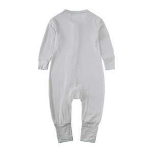 Piyama Bayi Berbahan Rayon Bambu dan Spandex dengan Kaki Terpisah, Resleting Depan, untuk Tidur dan Bermain, Baju Tidur Bayi, Jumpsuit, Romper - Product Image 6