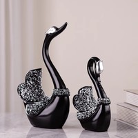 Figurine en résine Cygne, design imitation antique Art Déco, décoration d'intérieur, Johnson Lee, pour meuble TV, mariage, salon