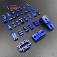 Pièces en céramique de zircone bleue sur mesure à rainure en V pour support de fusion de fibres optiques