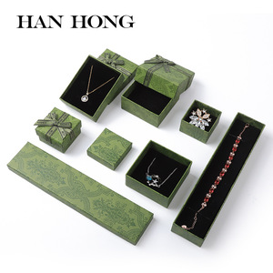Heaven Earth-style Floral Pattern Square/Rectangular Shape Jewelry <strong>Box</strong> for Green Packaging for Rings Necklaces <strong>Box</strong> - Product Image 5