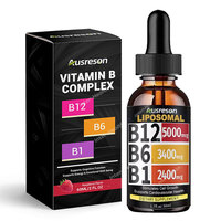 Ausreson OEM Gouttes de Vitamines du Complexe B Liquides B1 B2 B6, Suppléments Halal, Gouttes Liposomales de Vitamines du Complexe B