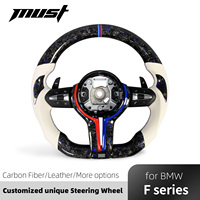 Volant Chauffant Personnalisé en Fibre de Carbone pour BMW F30 F10 F15 F16 F06 F32 F26 F25 E46 E36 – Accessoires Intérieurs de Voiture de Course