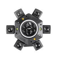 Projecteur LED rotatif haut de gamme IP33 à 6 bras, lumière d'ambiance sept couleurs avec télécommande/contrôle sonore, tête mobile pour KTV et salles de karaoké
