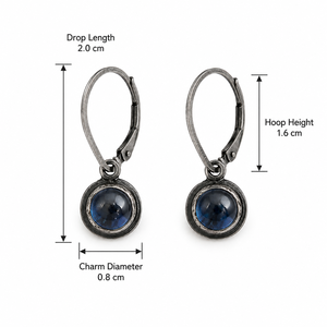 Orecchini vintage blu Orecchini minimalisti con perno Orecchini piccoli in stile boho Accessori di bigiotteria alla moda per le donne - Product Image 5