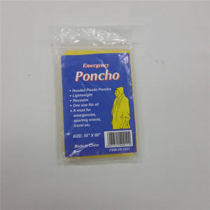 Capa de Chuva Leve Fashion de 0.015mm Poncho de Emergência Impermeável Descartável de PE Para Uso Único - Product Image 1