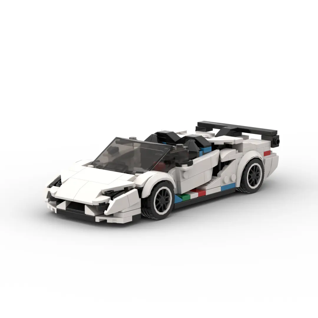 MOC White Sports Car Building blocks Toy car model compatible with ABS plastic material DIY educational building blocks set
