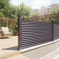 Clôture en aluminium YIZHEN avec cadre à lamelles horizontales pour jardin, balcon, chantier de construction - Modélisation 3D disponible