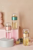 Gobelet à thé en verre borosilicate à double paroi, épais et résistant à la chaleur, avec filtre, 280 ml, 350 ml, 500 ml