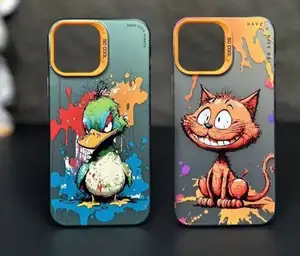 Fashion cool colorful painting cute animal pattern phone case for iphone