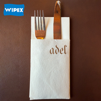 Serviettes en papier Airlaid personnalisées WIPEX, absorbantes, jetables, avec poche pour couverts, pour bistrot, café et buffet d'hôtel