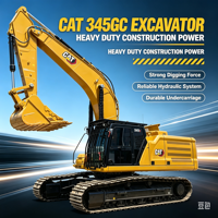 Excavatrice sur chenilles Caterpillar 345GC d'occasion, excavatrice hydraulique CAT 345GC d'origine, excavatrice Cat 345GC d'occasion à vendre