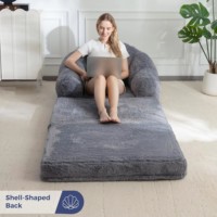 Nouveautés : Petit canapé-lit 2-en-1 compressé pour salon, convertible et ergonomique, avec poignée