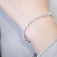 Bracelet en or massif 18 carats avec diamant de laboratoire fantaisie synthétique créé 5ctw pour femmes et jeunes filles