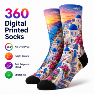 <span class=keywords><strong>Calcetines</strong></span> Personalizados con Impresión Digital 360°, Diseño del Canal de Venecia, Sublimación Completa, <span class=keywords><strong>Calcetines</strong></span> de Poliéster OEM, Recuerdo de Viaje, Venta al Por Mayor - Product Image 4