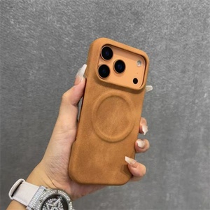 Funda Magnética de Cuero PU de Alta Calidad para Teléfono Móvil iPhone 17 Air 16 15 Pro Max, Funda Trasera Antigolpes de Piel de Oveja Genuina - Product Image 1