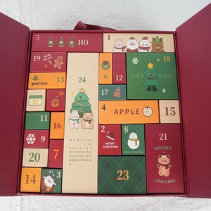 Hộp In Ấn 24 Ngày Giấy Giáng Sinh Đôi Cửa Advent Lịch Quà Tặng Bao Bì Eve Hộp Với Ribbon Và Xử Lý - Product Image 4