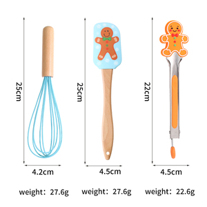 Outils de cuisson et de pâtisserie Spatule en <span class=keywords><strong>silicone</strong></span> Pinces à pain <span class=keywords><strong>Tapis</strong></span> en coton Coffret cadeau <span class=keywords><strong>pour</strong></span> Noël - Product Image 2